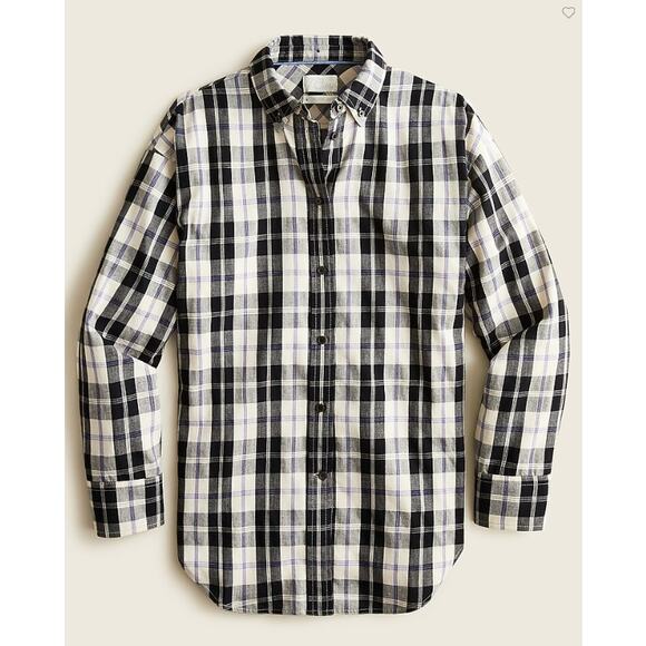 J. Crew Relaxed-fit Featherweight Flannel Shirt in Friday Plaid Size 8 - Picture 1 of 8